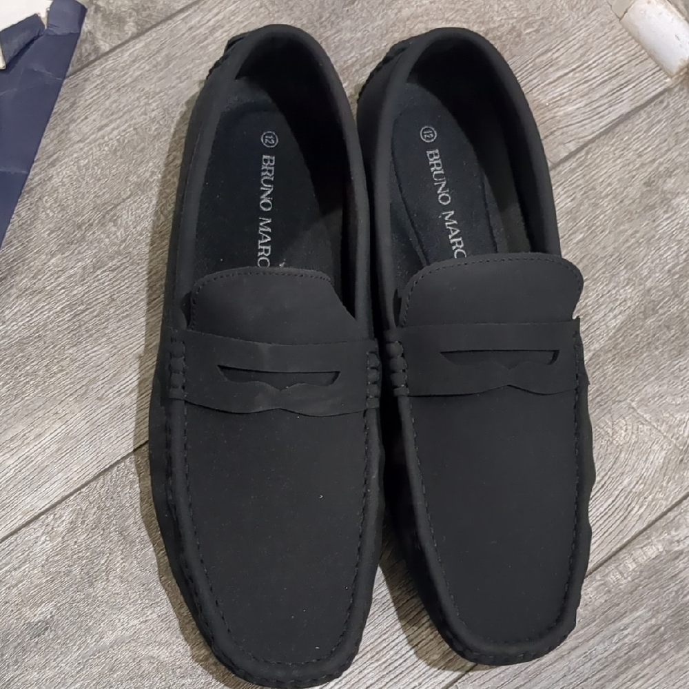 Bruno Marc Men's Classic Black Slip-On Loafers
